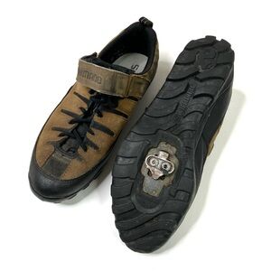 Shimano | Brown Men's Cycling Shoes Leather Lace Up Hook & Loop Fastener Size 43